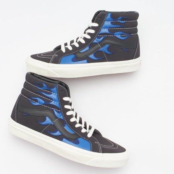 Vans Anaheim Factory SK8-Hi 38 DX Skate Shoes Men's Black Layered Blue Flame - Picture 6 of 16